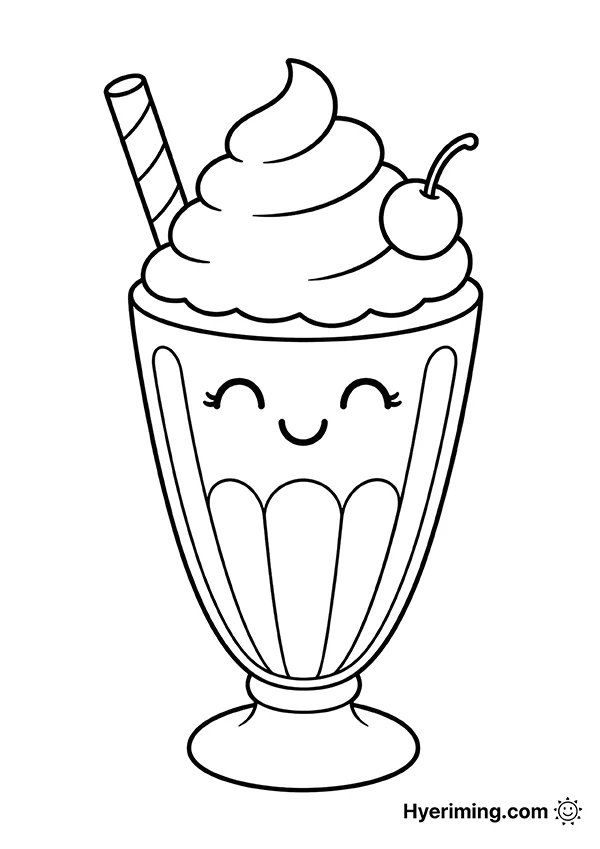 Parfait coloring page printable for kids