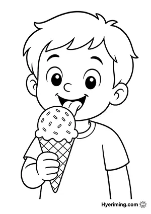 Ice cream coloring page free printable for kids