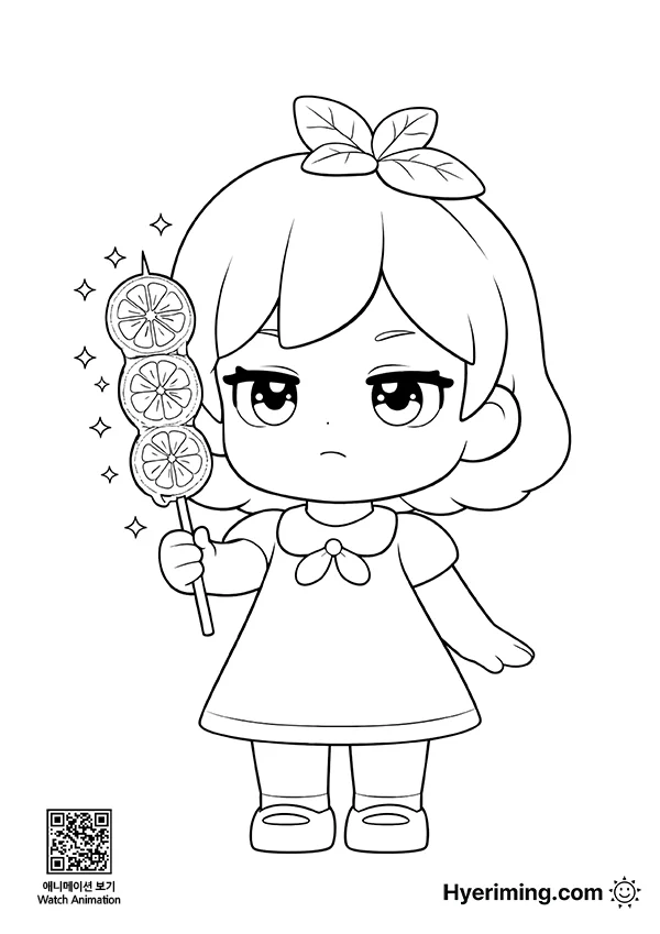 Free Printable 🍋 Lemon Tanghulu Coloring