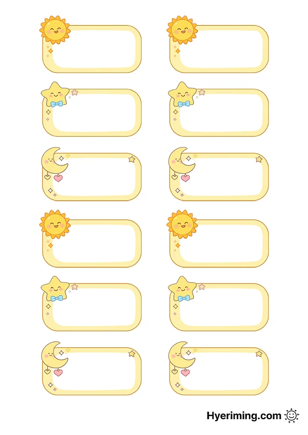 햇님 별님 달님 캐릭터 이름표 도안