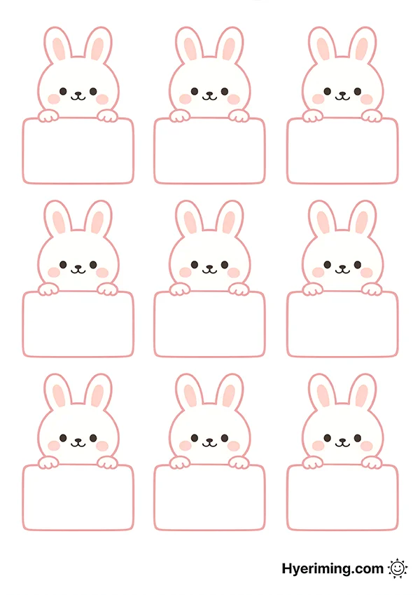 Rabbit Holding Sign Name Tag