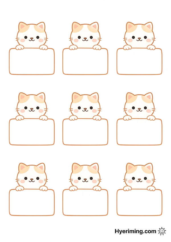 Cat Holding Sign Name Tag