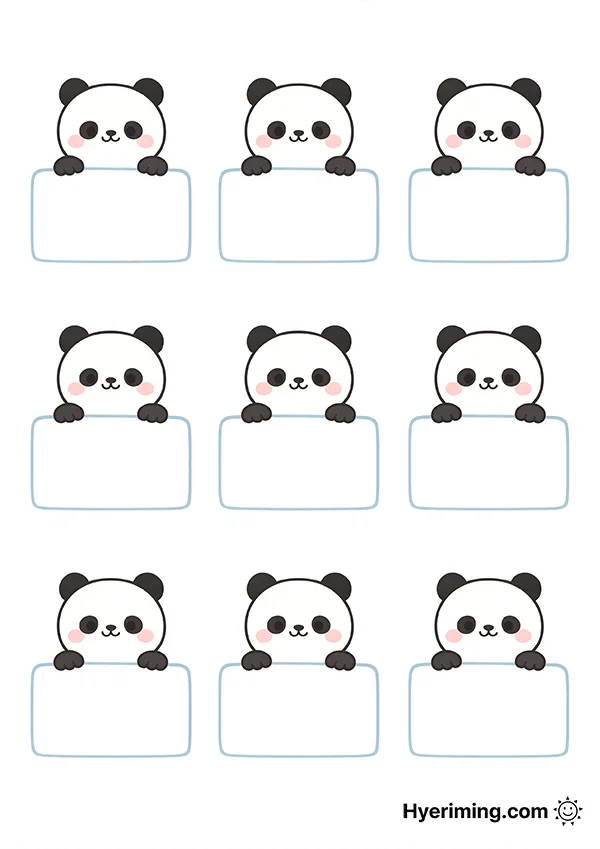 Panda Bear Holding Sign Name Tag