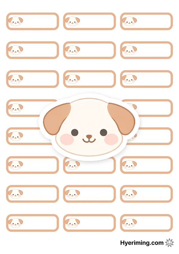 Simple Dog Face Name Tag