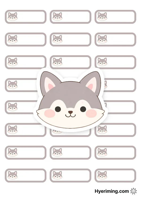 Simple Wolf Face Name Tag