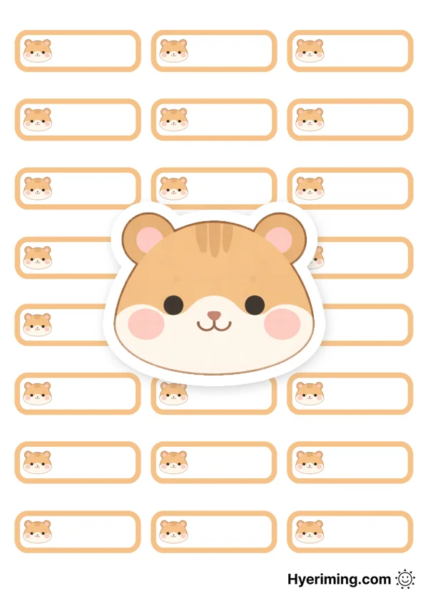 Round Squirrel Face Name Tag