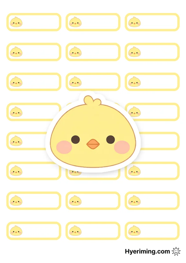 Simple Chick Face Name Tag