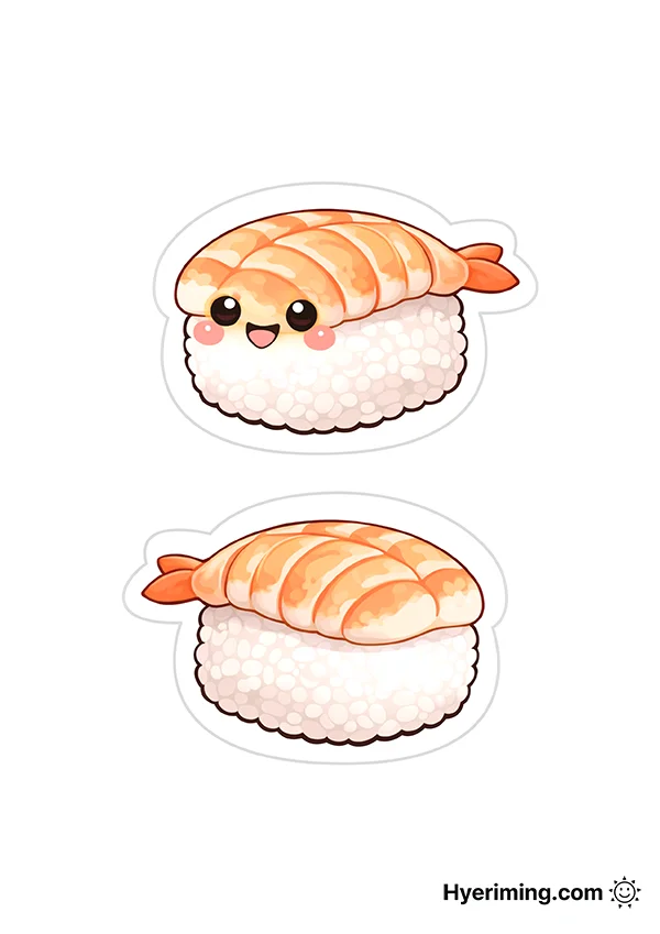 새우초밥 종이 스퀴시 도안