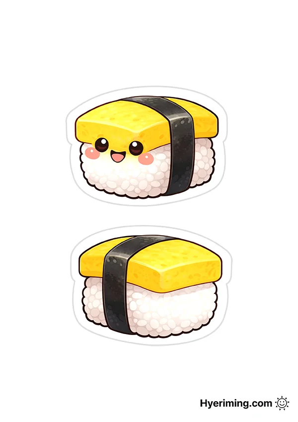 계란초밥 종이 스퀴시 도안