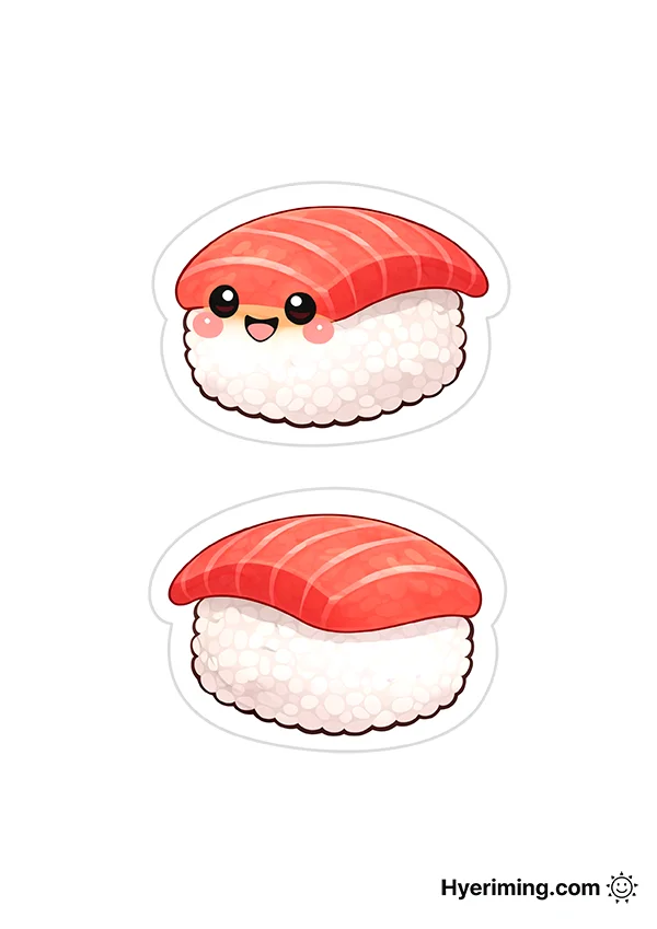참치초밥 종이 스퀴시 도안