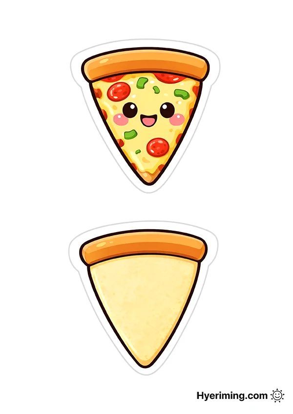 피자 한 조각 종이 스퀴시 도안