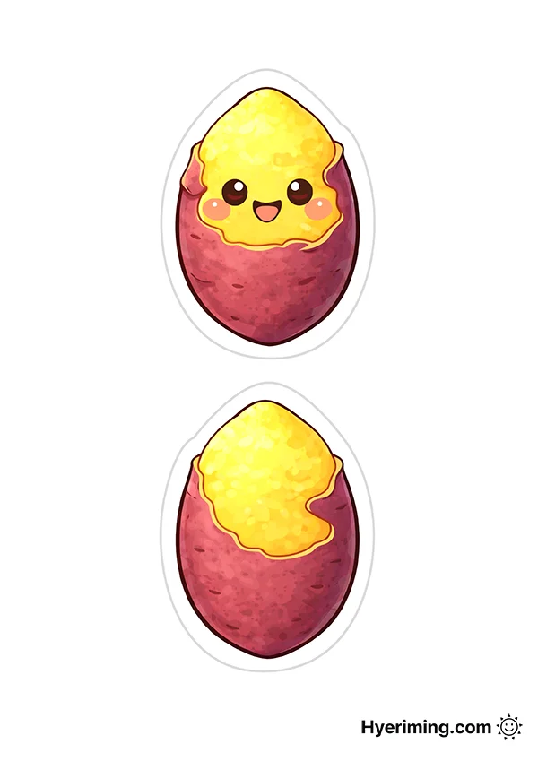 군고구마 종이 스퀴시 도안