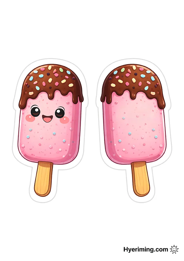 딸기 아이스크림 종이 스퀴시 도안