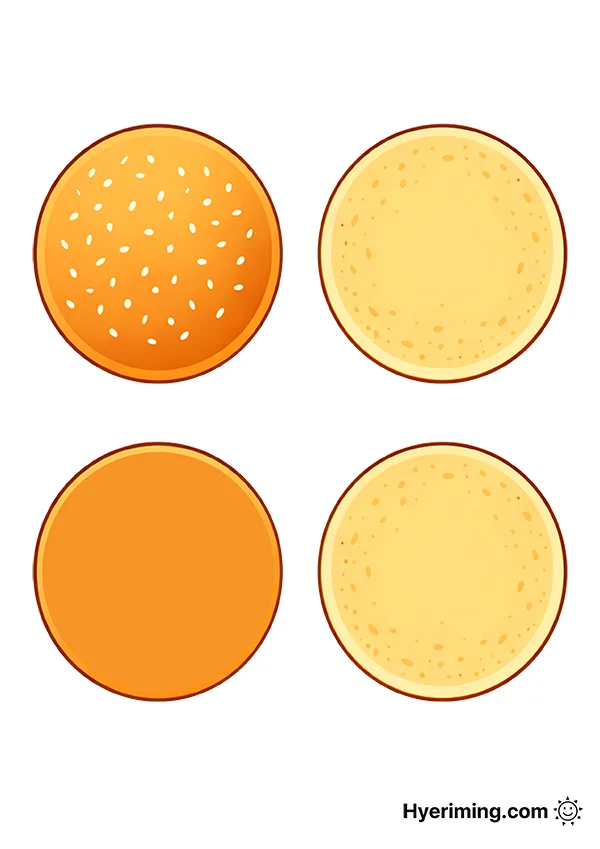 햄버거 빵 종이 스퀴시 도안