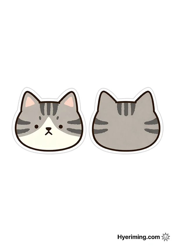 고등어냥이 고양이 얼굴 종이 스퀴시