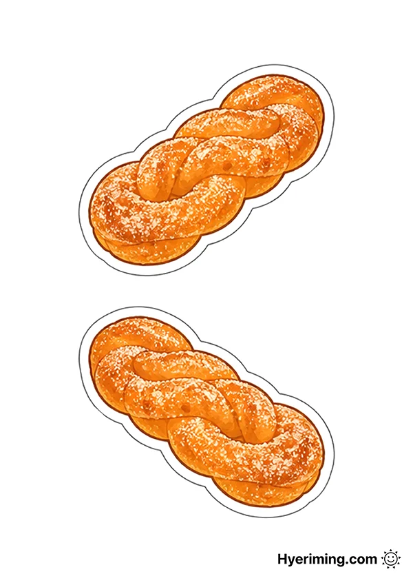 무료 종이스퀴시 만들기 🥨 꽈배기 도안 프린트 한국 간식 놀이