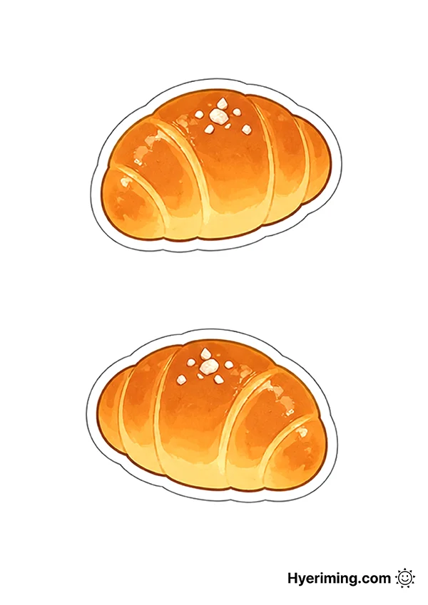 무료 프린트 종이스퀴시 🧂 소금빵 만들기 도안 빵가게 놀이