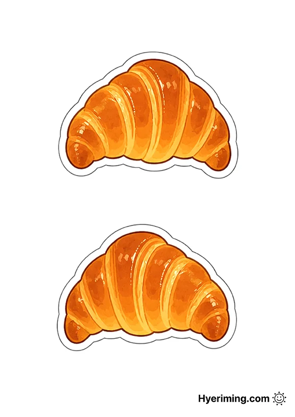 무료 종이스퀴시 도안 🥐 크루아상 만들기 프린트 베이커리 놀이